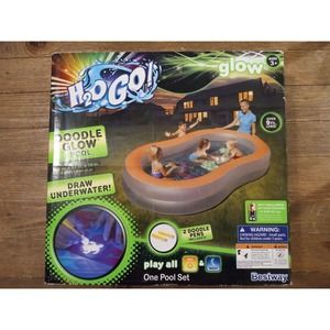 Unique U2o Go! Pool Doodle Glow In Dark Kids Fun Inflatable Swimming Pool 9' Toy